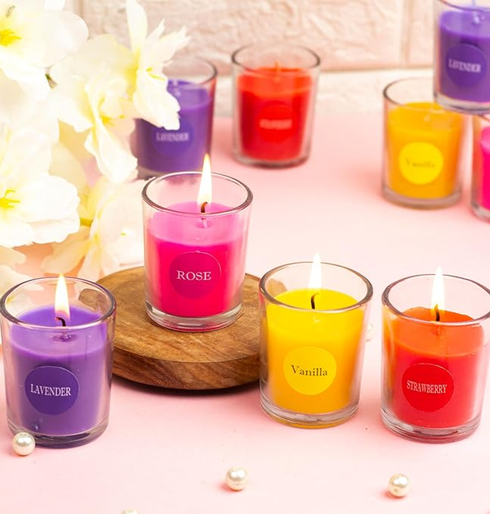 LAH Set of 6 Fragrance Votive Glass Candles | 1